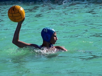 This photo of a water polo player was taken by an unknown Romanian photographer.